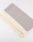 Diamond Weave Turkish Peshtemal Beach Towels - Dapple Grey