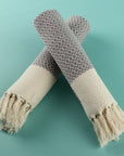 Diamond Weave Turkish Peshtemal Beach Towels - Dapple Grey