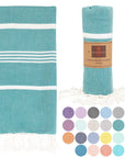 Turkish Beach Towel-Thick Stripes Green