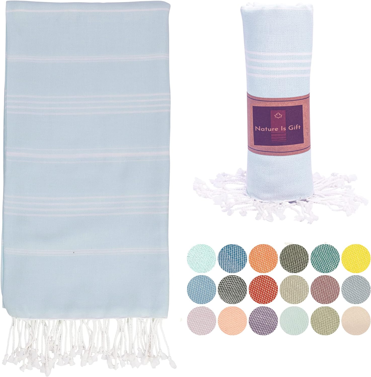 Turkish Beach Towel Baby Blue