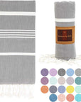 Turkish Beach Towel-Thick Stripes Light Grey