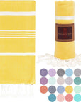 Turkish Beach Towel-Thick Stripes Yellow