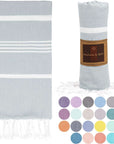 Turkish Beach Towel-Thick Stripes Baby Blue