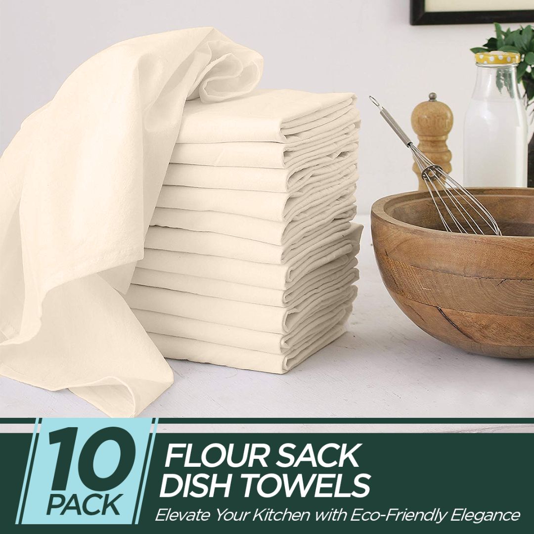 Madras Collections Certified Organic Flour sack towels- Color Ivory (28x28)