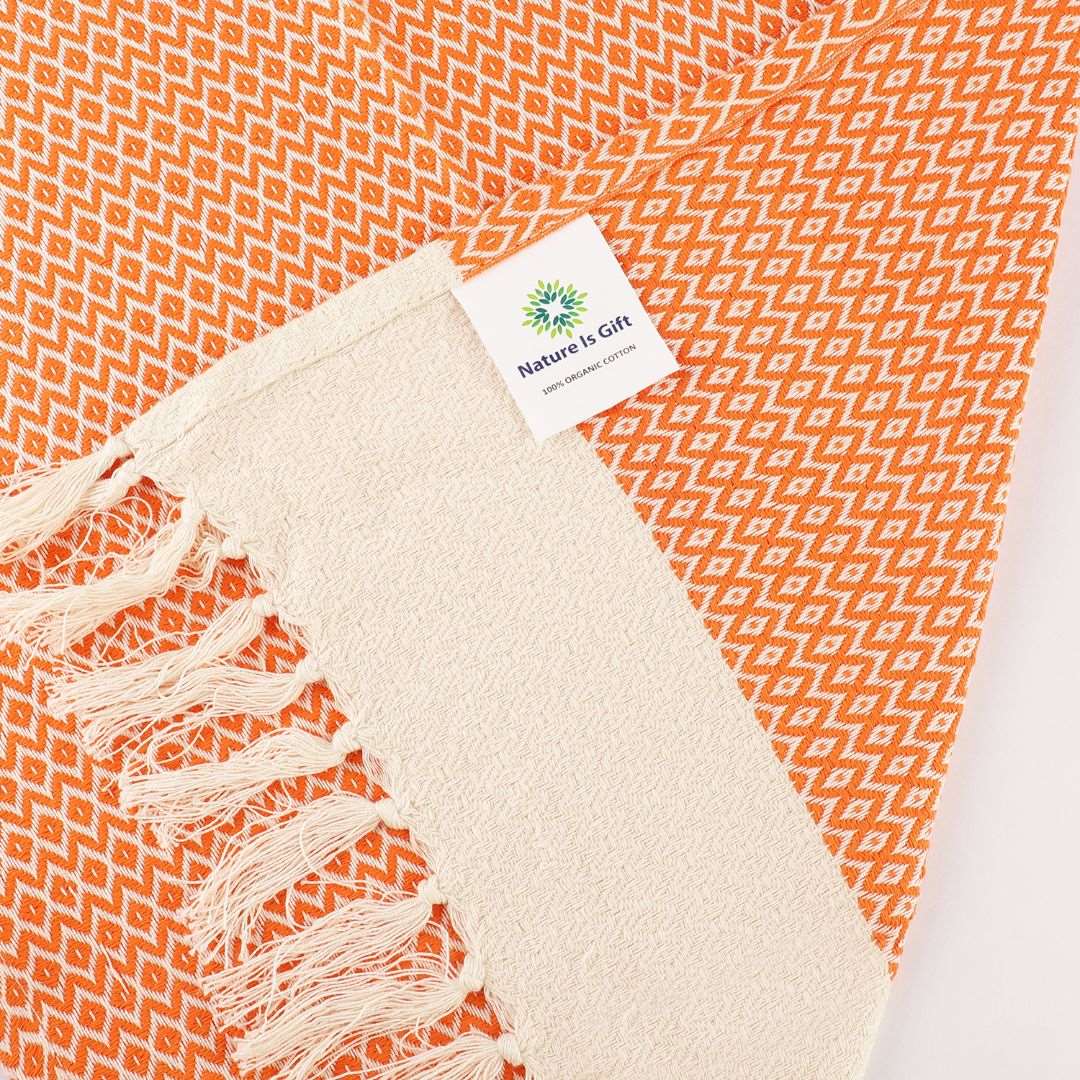 Turkish Hand Towels Set of 2 - Orange