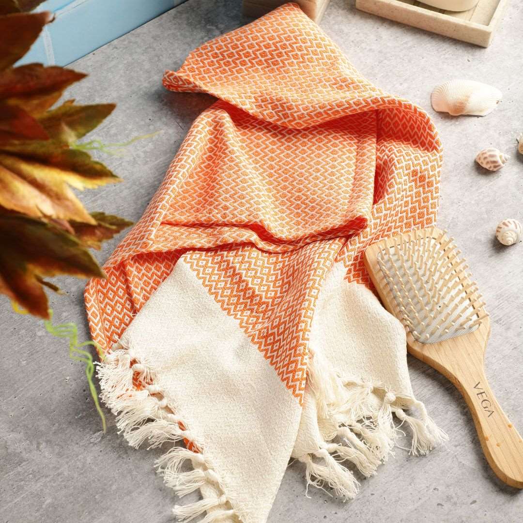 Turkish Hand Towels Set of 2 - Orange