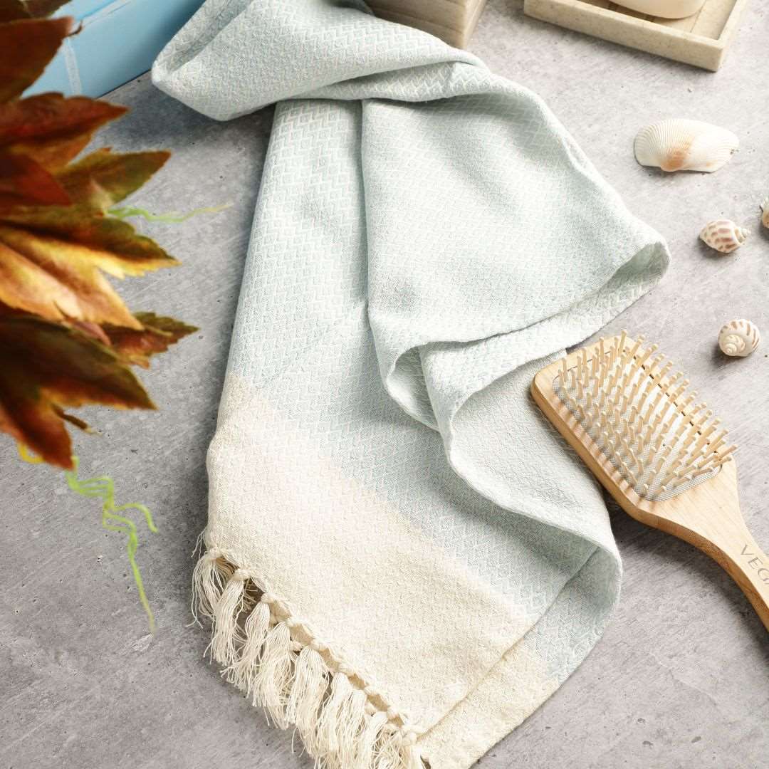 Turkish Hand Towels Set of 2 - Baby Blue