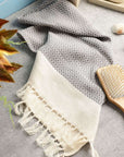Diamond Weave Turkish Peshtemal Beach Towels - Dapple Grey 70x38 Dapple Grey