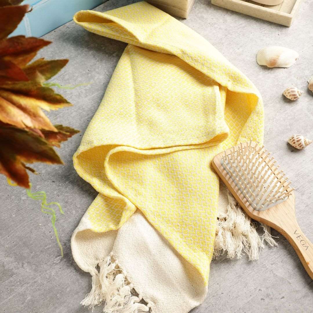 Turkish Hand Towels Set of 2 - Yellow