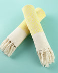 Turkish Hand Towels Set of 2 - Yellow 16x40 Yellow