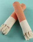 Turkish Hand Towels Set of 2 - Orange 16x40 Orange