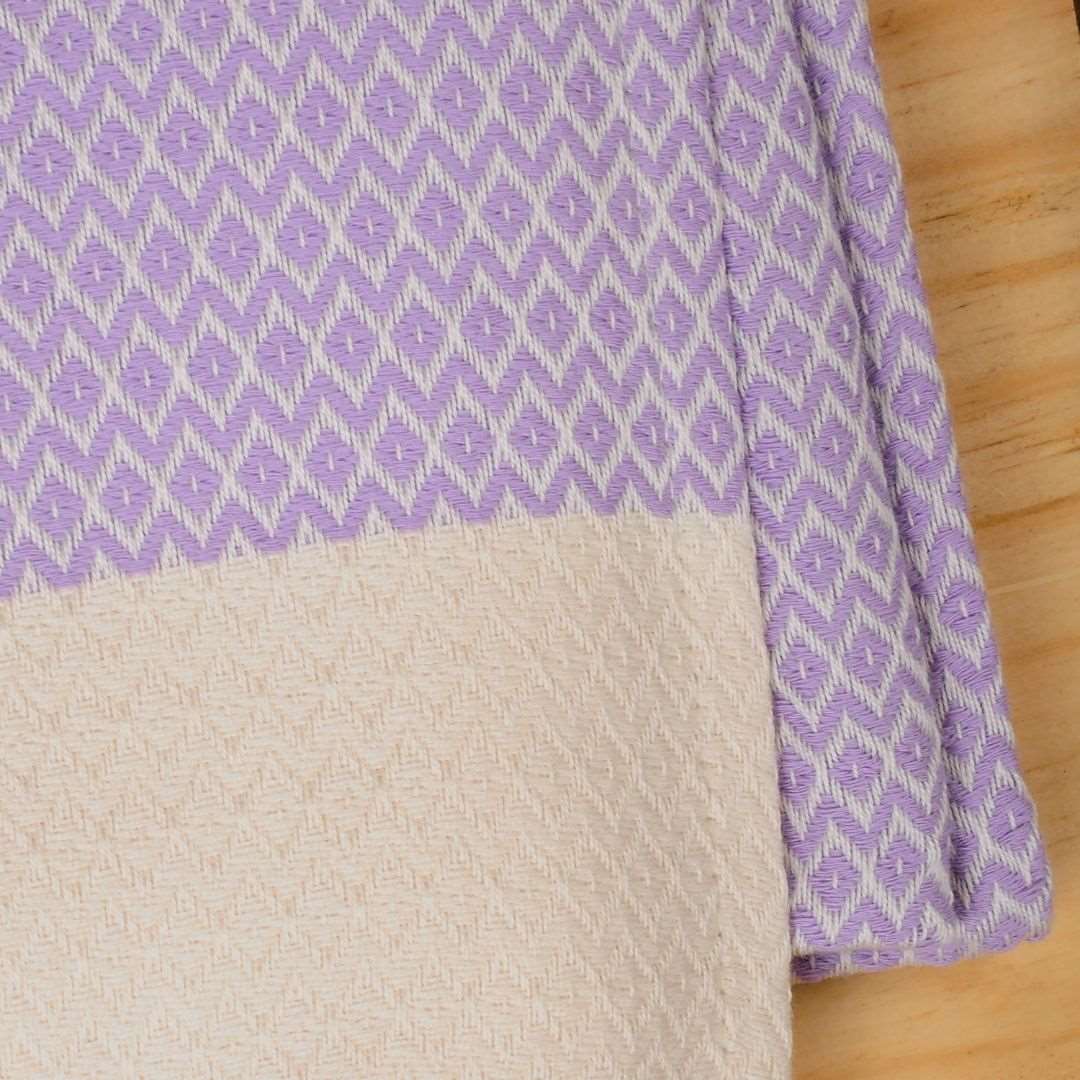 Diamond Weave Turkish Peshtemal Beach Towels - Lilac Breeze