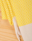 Diamond Weave Turkish Peshtemal Beach Towels - Yellow