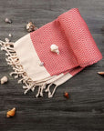 Diamond Weave Turkish Peshtemal Beach Towels - Red 70x38 Red