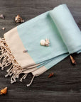 Diamond Weave Turkish Peshtemal Beach Towels - Fair Aqua