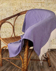 Diamond Weave Turkish Peshtemal Beach Towels - Red Purple