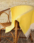 Diamond Weave Turkish Peshtemal Beach Towels - Yellow