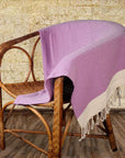 Diamond Weave Turkish Peshtemal Beach Towels - Medium Purple