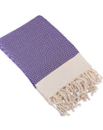 Diamond Weave Turkish Peshtemal Beach Towels - Red Purple