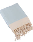 Diamond Weave Turkish Peshtemal Beach Towels - Baby Blue