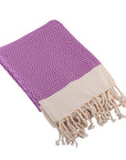 Diamond Weave Turkish Peshtemal Beach Towels - Medium Purple