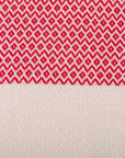 Diamond Weave Turkish Peshtemal Beach Towels - Red