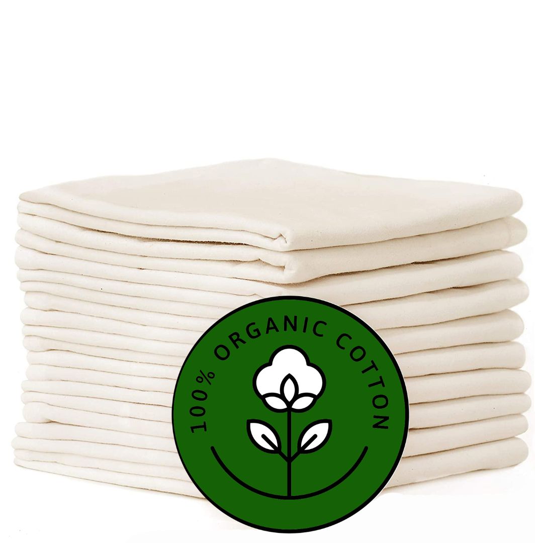 Madras Collections Certified Organic Flour sack towels- Color Ivory (13x13)