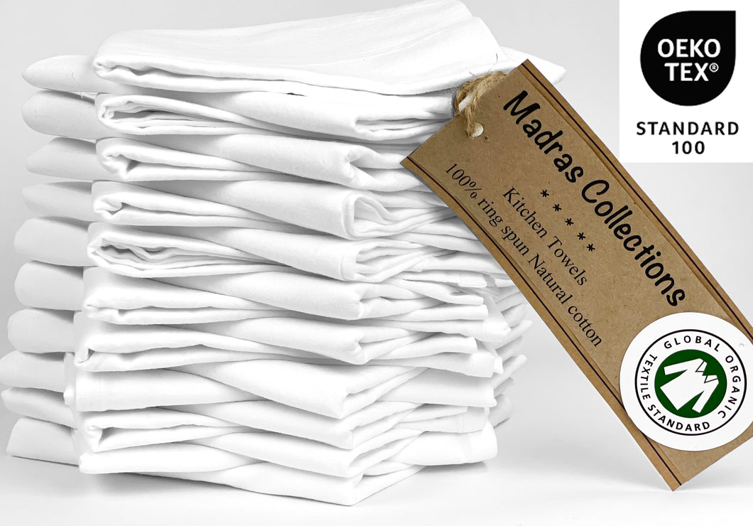 Certified Organic Flour Sack Towels-White