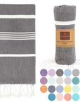 Turkish Beach Towel-Thick Stripes Buy 1 at $16.99 Each Black